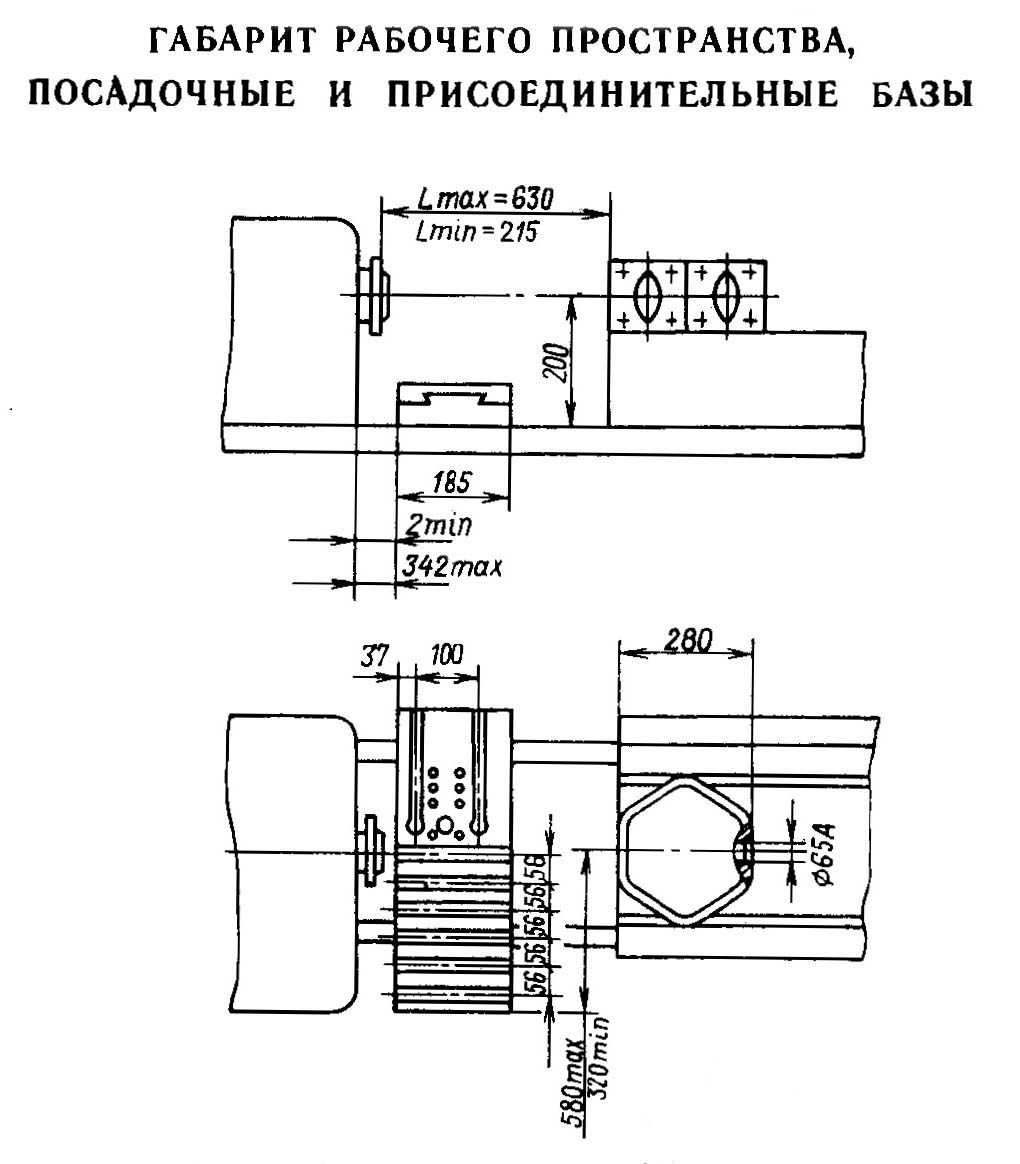 1Е340П Габарит робочого простору токарно-револьверного верстата